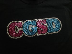 Rhinestoned Logo of Dance school CGSD