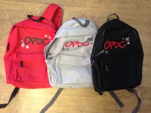 3 Personalised Back Packs for Dance School OPDC