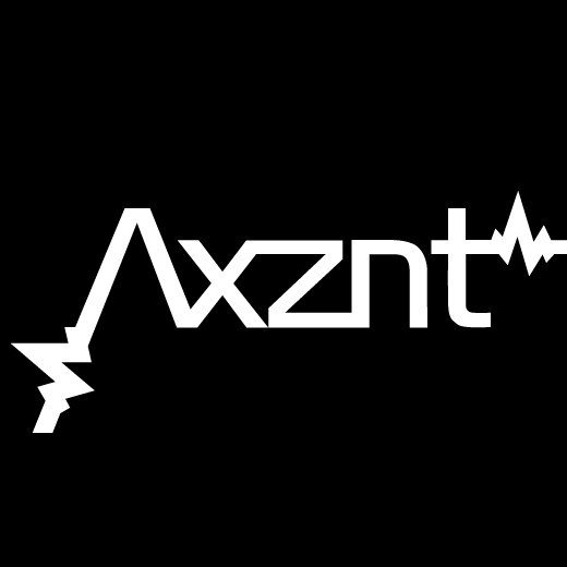 White Axznt Logo in Black Square