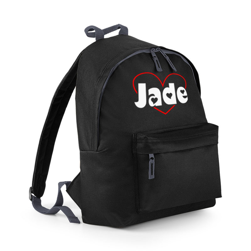 Black Backpack with name on - Jade