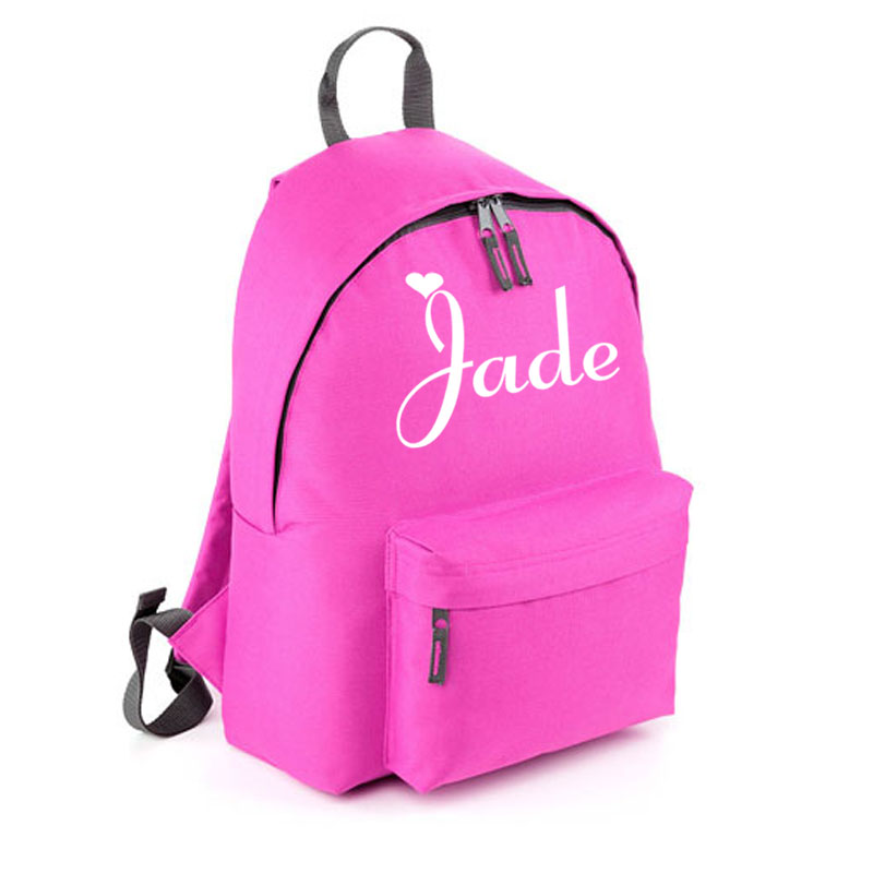 Pink Backpack with name on