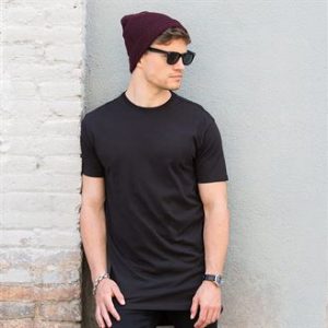 Adults Long Line Dropped Hem T-Shirt