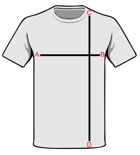 Standard T Shirt Size Chart