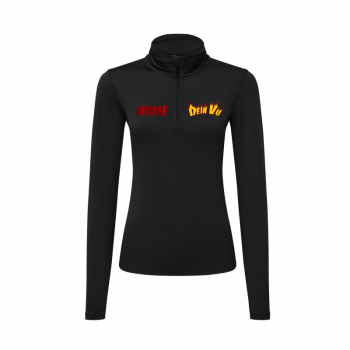 Deja Vu Black Fitted 1/4 Zip Top
